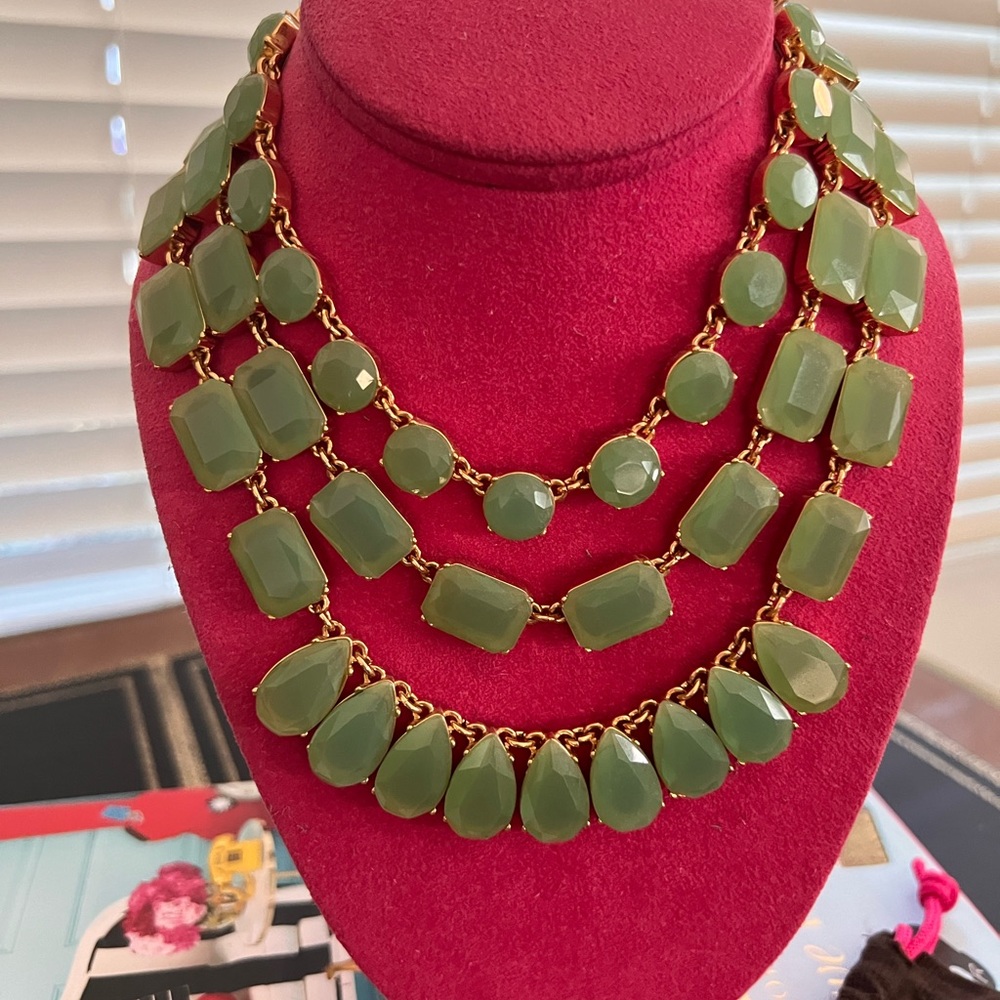 Kate spade, beautiful aqua statement necklace with original duster bag